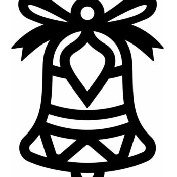 Intra απο ξύλο plywood 3mm-4mm πάχος – Χριστουγεννιάτικο Κουδούνι με Φιόγκο Στολίδι 45x50 cm INTRAVECTRY-MY559810 - Image 3