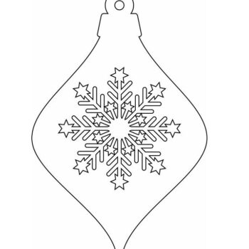 Intra απο ξύλο plywood 3mm-4mm πάχος – Χριστουγεννιάτικο στολίδι Βολβό νιφάδας χιονιού 30x35 cm INTRAVECTRY-MY546972 - Image 2