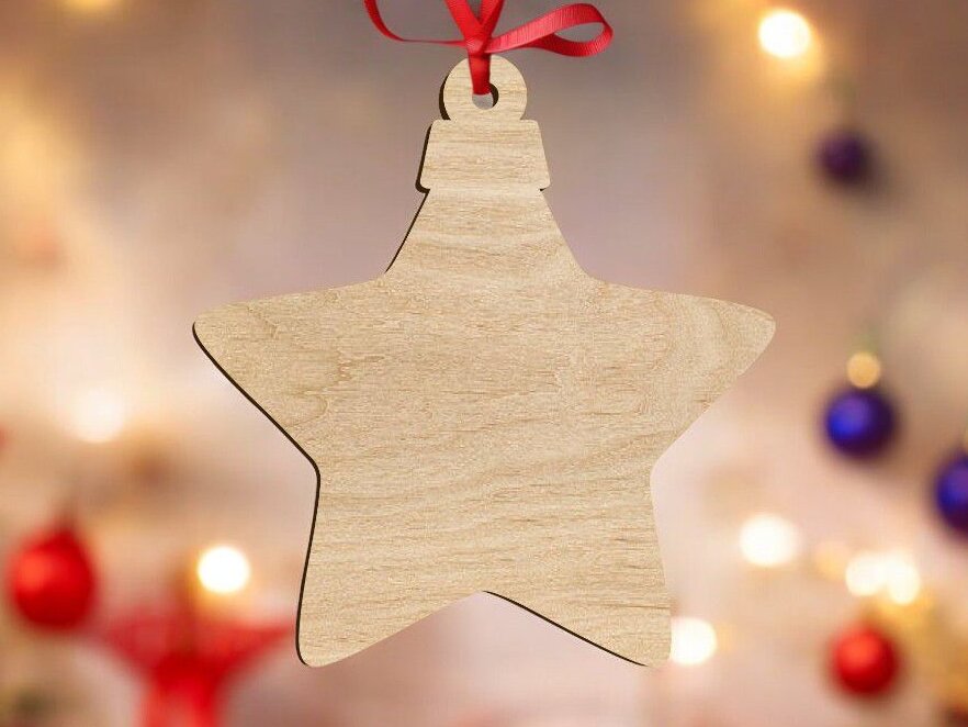 Intra απο ξύλο plywood 3mm-4mm πάχος – Στολίδι αστεριών Χριστουγεννιάτικου Δέντρου 35x40 cm INTRAVECTRY-MY553579