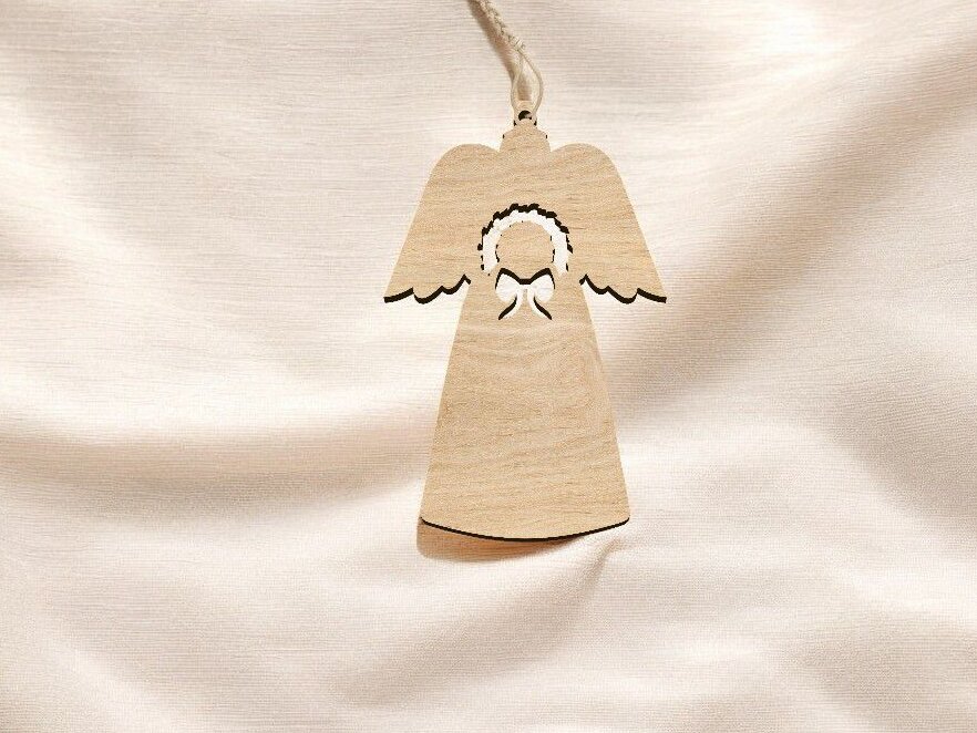 Intra απο ξύλο plywood 3mm-4mm πάχος – Ξύλινο στολίδι για το χριστουγεννιάτικο δέντρο αγγέλου 50x60 cm INTRAVECTRY-MY551925