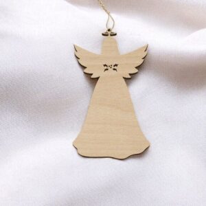 Intra απο ξύλο plywood 3mm-4mm πάχος – Χριστουγεννιάτικο δέντρο στολίδι αγγέλου 15x15 cm INTRAVECTRY-MY546985