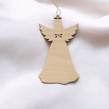Intra απο ξύλο plywood 3mm-4mm πάχος – Χριστουγεννιάτικο δέντρο στολίδι αγγέλου 20x20 cm INTRAVECTRY-MY549588 - Image 1