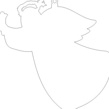 Intra απο ξύλο plywood 3mm-4mm πάχος – Χριστουγεννιάτικο στολίδι με δάδα κρατώντας άγγελο 12x15 cm INTRAVECTRY-MY549590 - Image 2