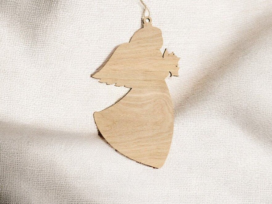 Intra απο ξύλο plywood 3mm-4mm πάχος – Χριστουγεννιάτικο στολίδι Άγγελος 20x20 cm INTRAVECTRY-MY551929