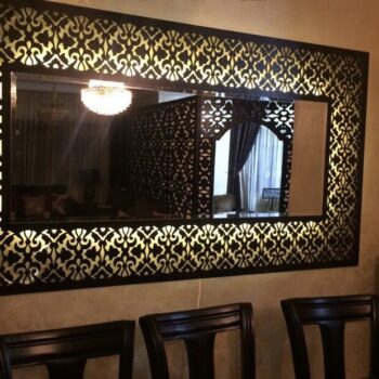 Intra απο ξύλο plywood 3mm-4mm πάχος – Διακοσμητικό πλαίσιο καθρέφτη τοίχου 25x25 cm INTRAVECTRY-MY557075 - Image 2