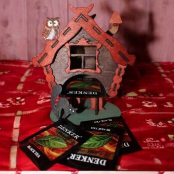Intra απο ξύλο plywood 3mm-4mm πάχος – Baba Yaga Tea Bag Hut House 40x40 cm INTRAVECTRY-MY553751 - Image 1