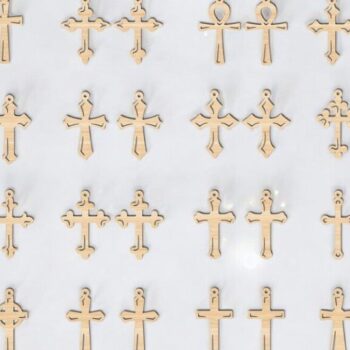 Intra απο ξύλο plywood 3mm-4mm πάχος – Σταυρωτά σκουλαρίκια 20x25 cm INTRAVECTRY-MY552029 - Image 1