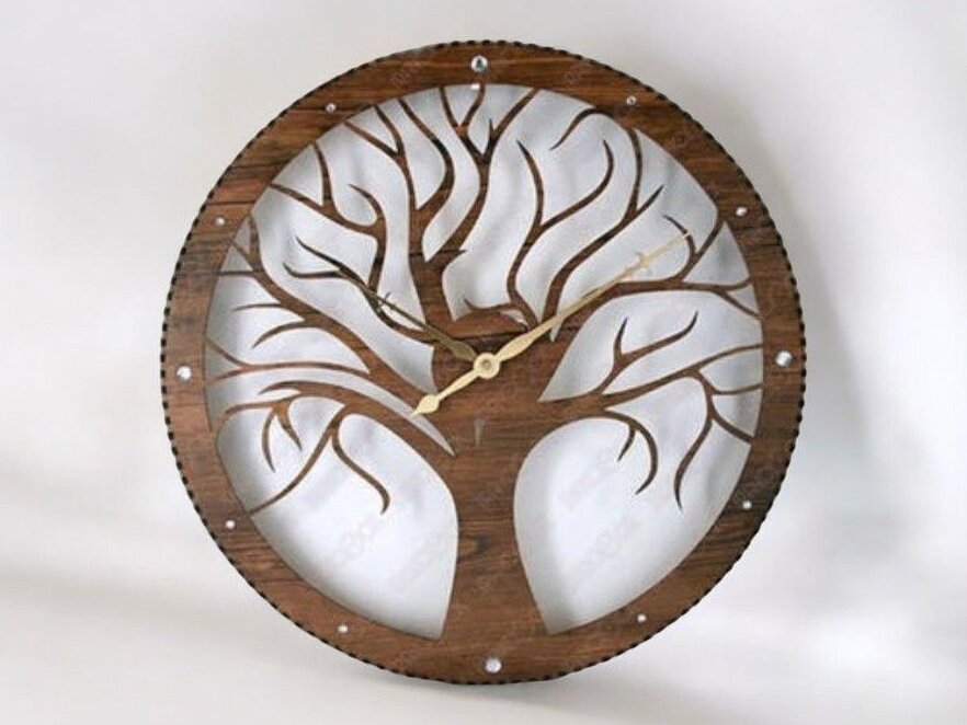 Intra απο ξύλο plywood 3mm-4mm πάχος – Ρολόι τοίχου Tree of Life 20x25 cm INTRAVECTRY-MY560896