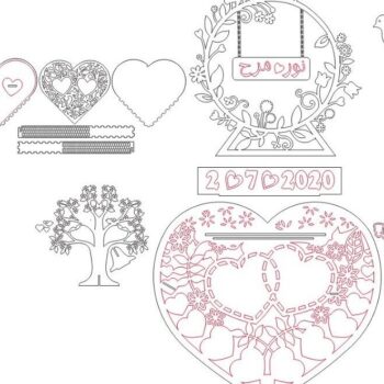 Intra απο ξύλο plywood 3mm-4mm πάχος – Διακοσμητική πιατέλα με δαχτυλίδι αρραβώνων 25x30 cm INTRAVECTRY-MY553877 - Image 2