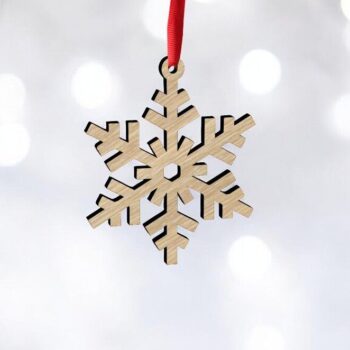 Intra απο ξύλο plywood 3mm-4mm πάχος – Στολίδι με νιφάδα χιονιού 10x10 cm INTRAVECTRY-MY552072 - Image 1