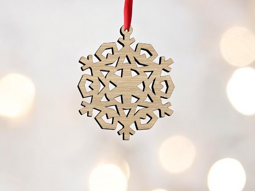 Intra απο ξύλο plywood 3mm-4mm πάχος – Στολίδι με νιφάδες χιονιού 30x35 cm INTRAVECTRY-MY552073