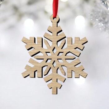 Intra απο ξύλο plywood 3mm-4mm πάχος – Στολίδι με νιφάδα χιονιού Διακόσμηση χριστουγεννιάτικου δέντρου 10x10 cm INTRAVECTRY-MY548555 - Image 1