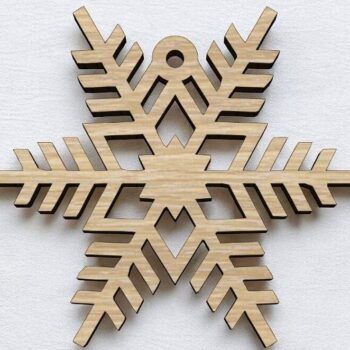 Intra απο ξύλο plywood 3mm-4mm πάχος – Ξύλινο στολίδι νιφάδα χιονιού 15x15 cm INTRAVECTRY-MY552078 - Image 1