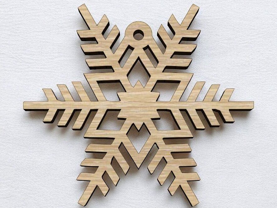 Intra απο ξύλο plywood 3mm-4mm πάχος – Ξύλινο στολίδι νιφάδα χιονιού 25x30 cm INTRAVECTRY-MY560072