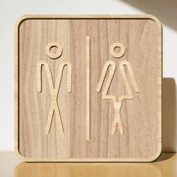 Intra απο ξύλο plywood 3mm-4mm πάχος – Σημάδι τουαλέτας ανδρών και γυναικών 15x15 cm INTRAVECTRY-MY560076 - Image 1