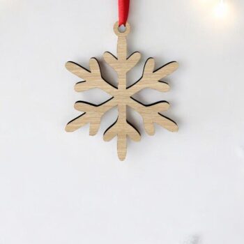 Intra απο ξύλο plywood 3mm-4mm πάχος – Παραδοσιακό ξύλινο στολίδι με νιφάδες χιονιού 45x50 cm INTRAVECTRY-MY548569 - Image 1