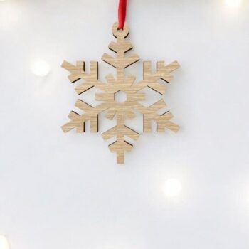Intra απο ξύλο plywood 3mm-4mm πάχος – Χριστουγεννιάτικο στολίδι με νιφάδα χιονιού 15x15 cm INTRAVECTRY-MY548571 - Image 1