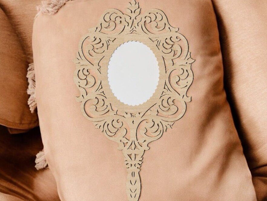 Intra απο ξύλο plywood 3mm-4mm πάχος – Διακοσμητικό πλαίσιο καθρέφτη χειρός 40x40 cm INTRAVECTRY-MY547304