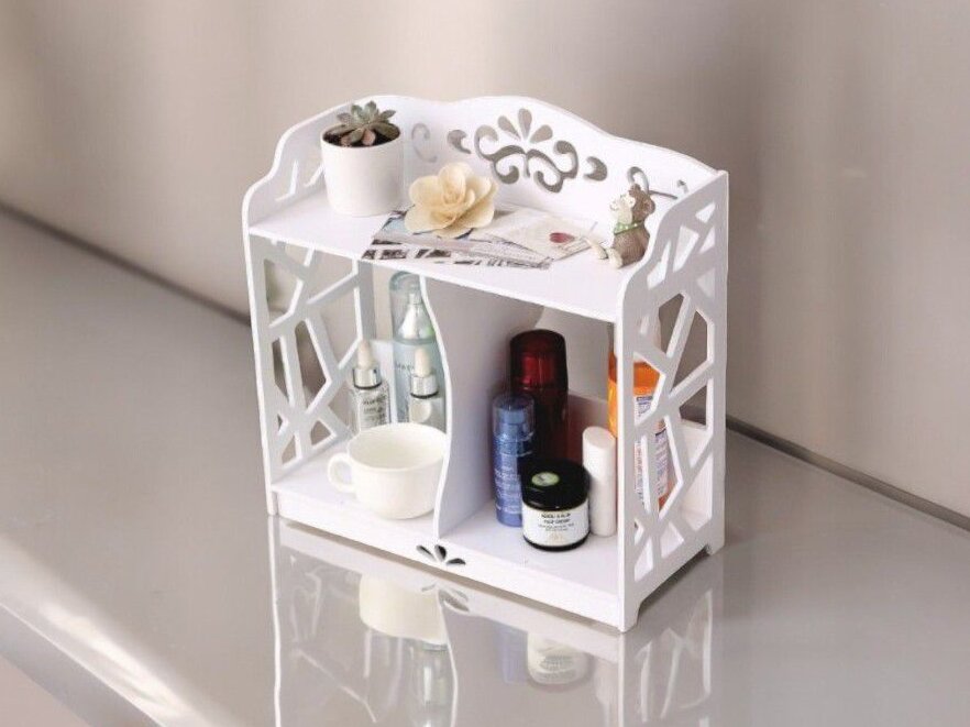 Intra απο ξύλο plywood 3mm-4mm πάχος – Διοργανωτής πάγκου μπάνιου 2 επιπέδων 50x60 cm INTRAVECTRY-MY547368