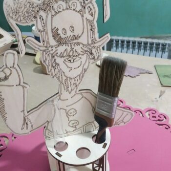 Intra απο ξύλο plywood 3mm-4mm πάχος – Ξύλινο Βάζο και Βαφή Βαφής 10x10 cm INTRAVECTRY-MY547486 - Image 1