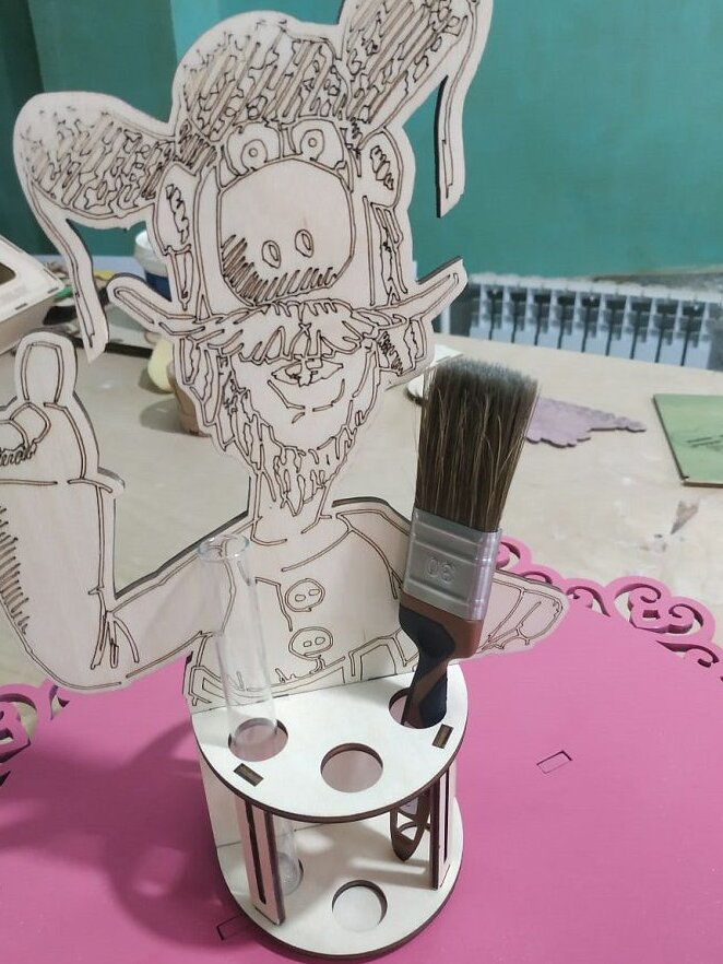 Intra απο ξύλο plywood 3mm-4mm πάχος – Ξύλινο Βάζο και Βαφή Βαφής 10x10 cm INTRAVECTRY-MY547486