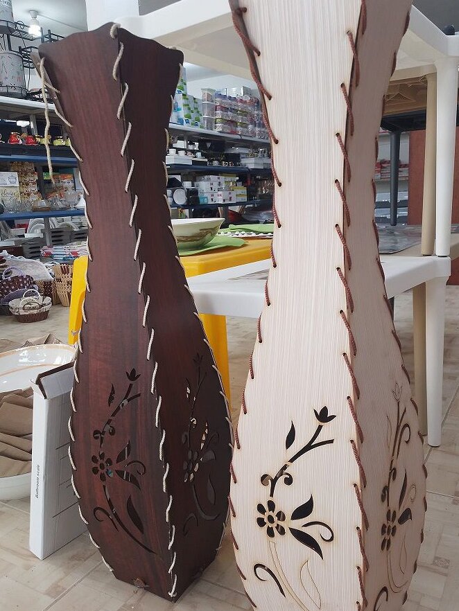 Intra απο ξύλο plywood 3mm-4mm πάχος – Ξύλινο βάζο με λουλούδια ξύλο CDR 50x60 cm INTRAVECTRY-MY547540