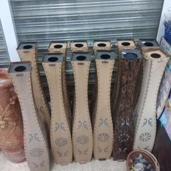 Intra απο ξύλο plywood 3mm-4mm πάχος – Ξύλινο βάζο με λουλούδια σε αραβικό στυλ ξύλο CDR 50x60 cm INTRAVECTRY-MY547541 - Image 3