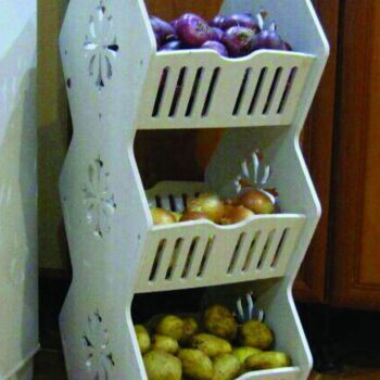 Intra απο ξύλο plywood 3mm-4mm πάχος – Ξύλινη σχάρα λαχανικών 3 επιπέδων 25x25 cm INTRAVECTRY-MY554266 - Image 1