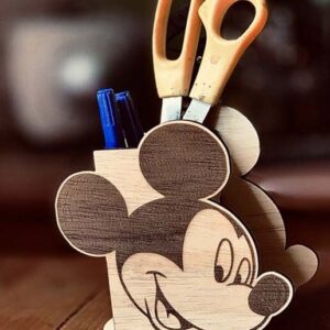 Intra απο ξύλο plywood 3mm-4mm πάχος – ξύλο Disney Μίκυ Μάους Μολυβοθήκη 10x10 cm INTRAVECTRY-MY551232