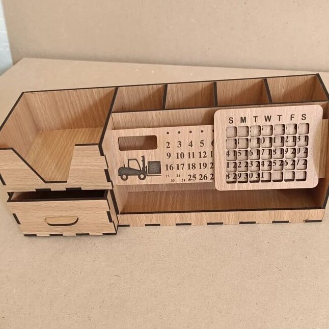 Intra απο ξύλο plywood 3mm-4mm πάχος – ξύλο πολλαπλών χρήσεων Desk Organizer 12x15 cm INTRAVECTRY-MY547633