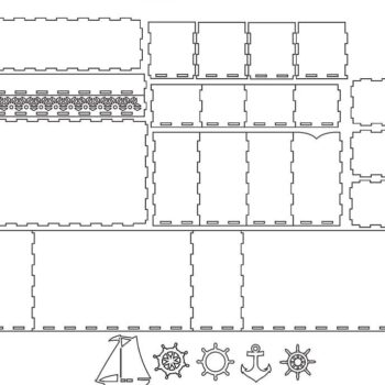 Intra απο ξύλο plywood 3mm-4mm πάχος – Μοναδικό ξύλο Office Desk Organizer 30x30 cm INTRAVECTRY-MY551374 - Image 2