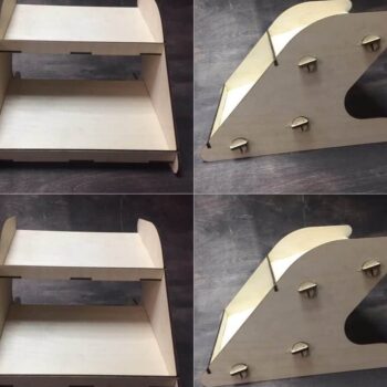 Intra απο ξύλο plywood 3mm-4mm πάχος – ξύλο οργάνωσης αποθήκευσης γραφείου πολλαπλών χρήσεων ραφιού διπλής στάθμης 10x10 cm INTRAVECTRY-MY547667 - Image 1