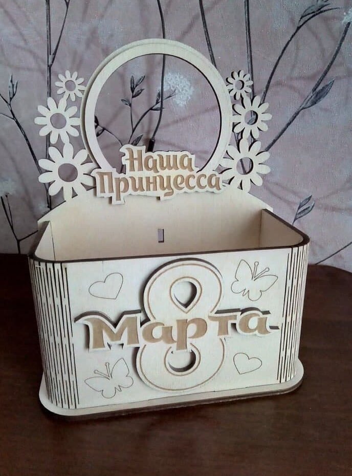 Intra απο ξύλο plywood 3mm-4mm πάχος – Δώρο μολυβοθήκης από κόντρα πλακέ για ΑΡΧΕΙΟ 8 Μαρτίου 30x35 cm INTRAVECTRY-MY559445