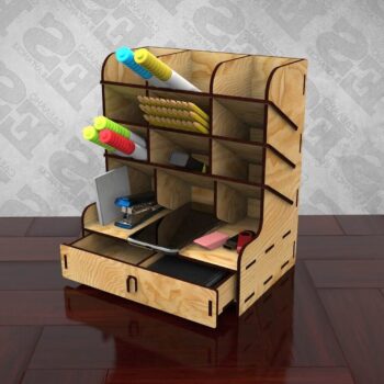 Intra απο ξύλο plywood 3mm-4mm πάχος – Πολυλειτουργικό Desktop Organizer με συρτάρια 25x25 cm INTRAVECTRY-MY551281 - Image 1