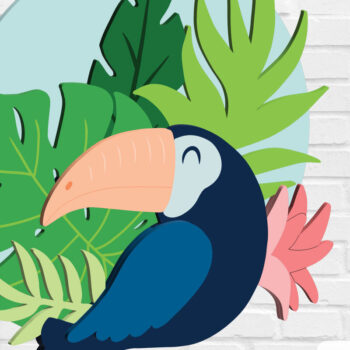 Intra απο ξύλο plywood 3mm-4mm πάχος – Αρχείο κοπής με λέιζερ Tropical Bird Δίασταση  20x20 cm INTRAFABR-66788141 - Image 3