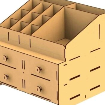 Intra απο ξύλο plywood 3mm-4mm πάχος – Desktop Storage Organizer με ξύλο συρταριών 45x50 cm INTRAVECTRY-MY551394 - Image 1