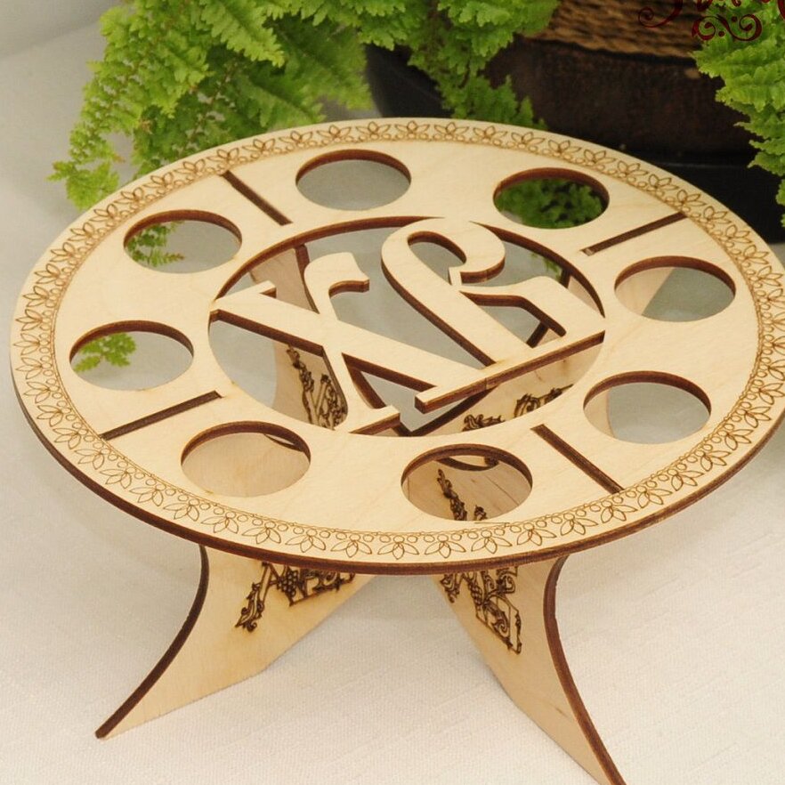 Intra απο ξύλο plywood 3mm-4mm πάχος – Στρογγυλό ξύλο θήκης πασχαλινών αυγών 50x60 cm INTRAVECTRY-MY554431