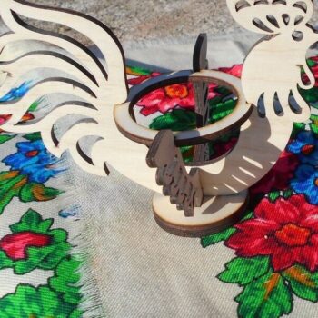 Intra απο ξύλο plywood 3mm-4mm πάχος – ξύλο θήκης πασχαλινών αυγών κόκορας κόκορας 40x45 cm INTRAVECTRY-MY552410 - Image 2