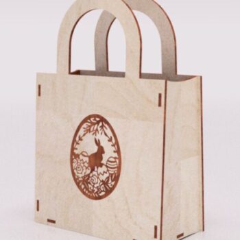 Intra απο ξύλο plywood 3mm-4mm πάχος – ξύλο Ξύλινης τσάντας πασχαλινής συσκευασίας δώρου 10x10 cm INTRAVECTRY-MY556799 - Image 1