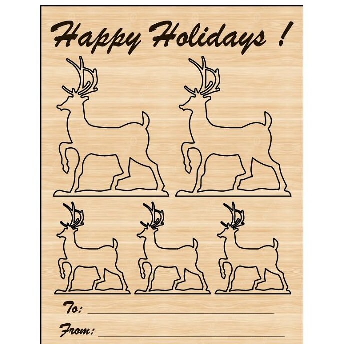 Intra απο ξύλο plywood 3mm-4mm πάχος – ξύλο κάρτας Χριστουγέννων ελαφιών για χειροτεχνία 40x40 cm INTRAVECTRY-MY547768