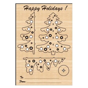 Intra απο ξύλο plywood 3mm-4mm πάχος – ξύλο τρισδιάστατων ευχετήριων καρτών για το χριστουγεννιάτικο δέντρο 30x35 cm INTRAVECTRY-MY558865 - Image 1