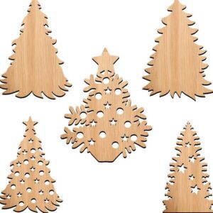 Intra απο ξύλο plywood 3mm-4mm πάχος – ξύλο χριστουγεννιάτικων σχημάτων για χειροτεχνίες 10x10 cm INTRAVECTRY-MY550427