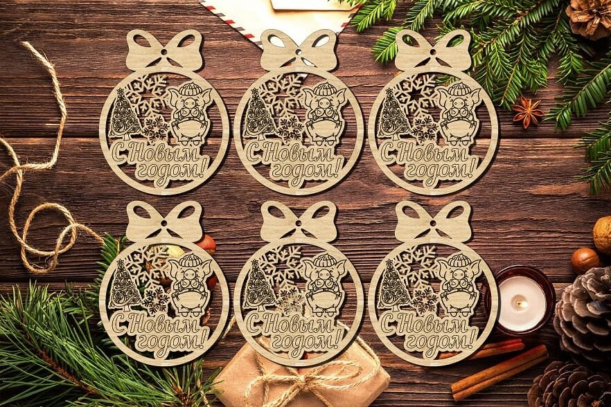 Intra απο ξύλο plywood 3mm-4mm πάχος – Χριστουγεννιάτικη Διακοσμητική Μπάλα ξύλο 20x25 cm INTRAVECTRY-MY558874