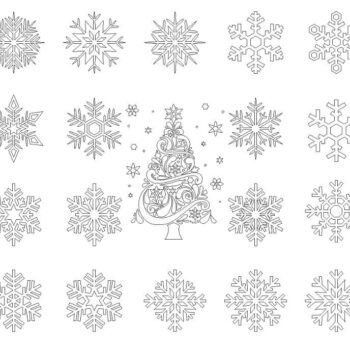 Intra απο ξύλο plywood 3mm-4mm πάχος – ξύλο στολίδια Χριστουγεννιάτικου δέντρου με νιφάδες χιονιού 30x35 cm INTRAVECTRY-MY550430 - Image 2