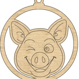 Intra απο ξύλο plywood 3mm-4mm πάχος – ξύλο Χριστουγεννιάτικου Δέντρου Κρεμαστού Γουρουνιού 15x20 cm INTRAVECTRY-MY547781