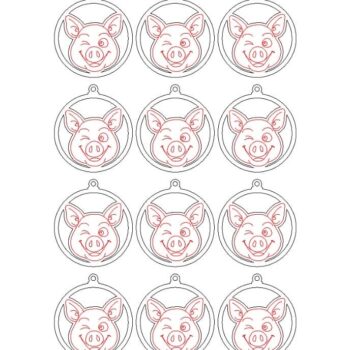 Intra απο ξύλο plywood 3mm-4mm πάχος – ξύλο Χριστουγεννιάτικου Δέντρου Κρεμαστού Γουρουνιού 20x25 cm INTRAVECTRY-MY558877 - Image 2