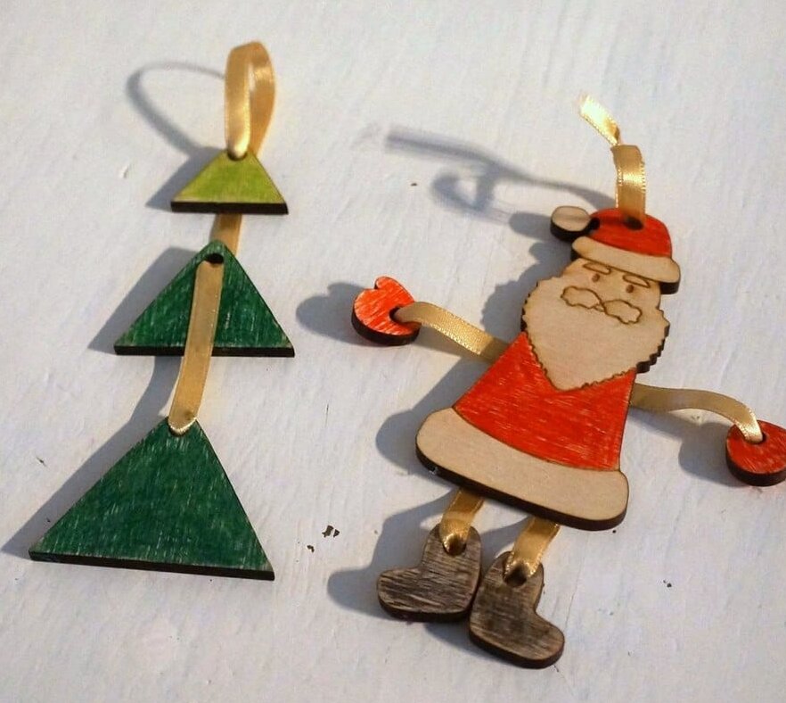 Intra απο ξύλο plywood 3mm-4mm πάχος – ξύλο στολίδι Άγιου Βασίλη και Χριστουγεννιάτικου Δέντρου 25x30 cm INTRAVECTRY-MY550433