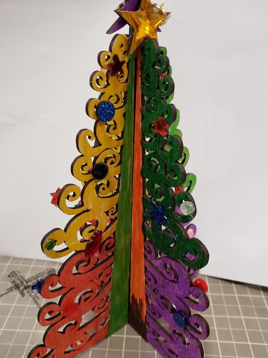 Intra απο ξύλο plywood 3mm-4mm πάχος – ξύλο χριστουγεννιάτικου δέντρου Swirl 20x20 cm INTRAVECTRY-MY550523