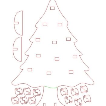 Intra απο ξύλο plywood 3mm-4mm πάχος – ξύλο Ημερολογίου Advent Χριστουγεννιάτικου Δέντρου 40x40 cm INTRAVECTRY-MY547794 - Image 3