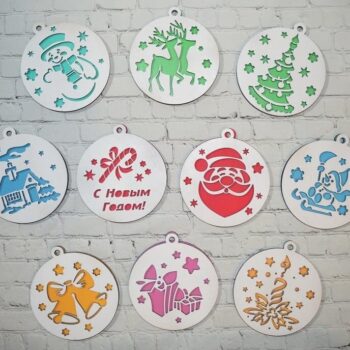 Intra απο ξύλο plywood 3mm-4mm πάχος – ξύλο Χριστουγεννιάτικο Δέντρο Μπάλες 40x45 cm INTRAVECTRY-MY549298 - Image 1